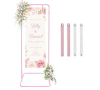Fiita Wedding Welcome Sign Holder, 80×50×180CM Welcome to Our Wedding Sign Adjustable Display Stand with 4 Leather Sign Hanging Straps,Black Easel Stand Personalized for Baby Bridal Shower Sign