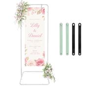 Fiita Wedding Welcome Sign Holder, 80×50×180CM Welcome to Our Wedding Sign Adjustable Display Stand with 4 Leather Sign Hanging Straps,White Easel Stand Personalized for Baby Bridal Shower Sign
