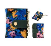 FiitCASE Cute Women Wallet, Small Slim Thin Rfid Credit Card Wallet, PU Leather Bifold Cash Zipper Coin Pocket ID Window for Female Ladies Teen Girls Girly, StarryPetals, Compact, Modern