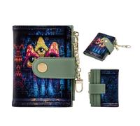 FiitCASE Cute Women Wallet, Small Slim Thin Rfid Credit Card Wallet, PU Leather Bifold Cash Zipper Coin Pocket ID Window for Female Ladies Teen Girls Girly, AlleyDripTriplet, Compact, Modern