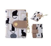 FiitCASE Cute Women Wallet, Small Slim Thin Rfid Credit Card Wallet, PU Leather Bifold Cash Zipper Coin Pocket ID Window for Female Ladies Teen Girls Girly, NocturnePrimal, Compact