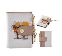 FiitCASE Cute Women Wallet, Small Slim Thin Rfid Credit Card Wallet, PU Leather Bifold Cash Zipper Coin Pocket ID Window for Female Ladies Teen Girls Girly, TheVisionaryFruits, Compact, Modern