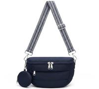 Fiiuos Crossbody Bag for Women, Lightweight Puffer Bum Bag with RFID Blocking Pocket & Removable Coin Pouch, Vintage Blue, 10.7″L x 4.5″D x 8″H, Purses for Women Crossbody Bum Bag