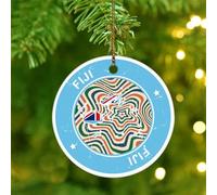 Fiji Christmas Ornaments City Flag Souvenir International Round Christmas Tree Ornament Ceramic Decorative Latin America Hispanic Country European Asia Africa Flags Christmas Bauble for Home Decor
