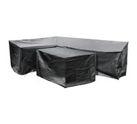 Fiji EZBreathe Left L Shape Patio Set Cover in Black - Black - One Size