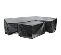 Fiji EZBreathe Right L Shape Patio Set Cover in Black - Black - One Size