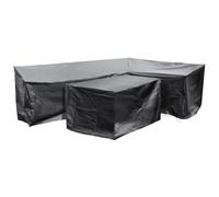 Fiji EZBreathe Right L Shape Patio Set Cover in Black Cozy Bay Furniture Black One Size
