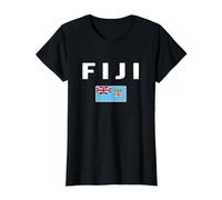 Fiji Fijian Flag Value Graphic T-Shirt, Women, Black, L