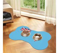 Fiji Flag Bone Shaped Absorbent Dog Feeding Mat