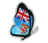 Fiji Flag Butterfly Car Bumper Sticker Decal 10 x 12 cm