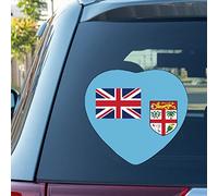 Fiji Flag Heart Car Window Stickers Fiji Car Decal Window Decal Patriotic Decor National Flag Country City Souvenir Window Bumper Decals Decor for Car Truck Window Wall Gift to Mom Women