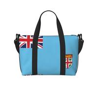 Fiji Flag Printed Travel Tote Bag, Large Capacity Gym Bag, Lightweight Weekend Travel Shoulder Bag, Unisex