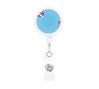 Fiji Flag Printing Retractable Badge Holder. with Clip and Keyring The Maximum Retractable Length is Approximately 55cm, with a 360° Rotating clamp.