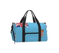 Fiji Flag Sports Duffel Bag with Shoe Compartment-Lightweight Gym Weekender for Men Women, Waterproof Travel Tote with Wet Pocket