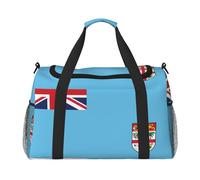 Fiji Flag Travel Duffel Bag Carry On Overnight Weekender Bag with Shoulder Strap Large Capacity Sports Gym Tote
