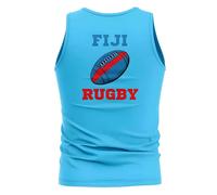 Fiji Men's Mens Rugby Ball Tank Top Sapphire Blue in Aqua | Size: Small Fiji Aqua S