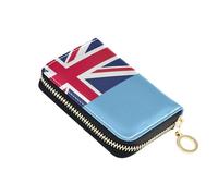 Fiji National Flag Oceaniad Wallet Women Small Credit Card Holder RFID Blocking Zip Around Travel Wallet with Zipper