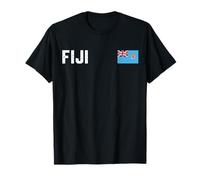 Fiji National Flag Retro Distressed Patriotic Graphic T-Shirt
