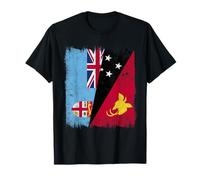 Fiji Papua New Guinea Half Flag Fijian PNG Heritage T-Shirt