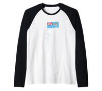 Fiji Signature Flag Pole - Elegant Patriotic Fijian Raglan Baseball Tee