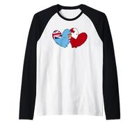 Fiji Tonga Heart Flag Fijian Tongan Friendship Raglan Baseball Tee