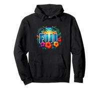 Fiji Tropical Hibiscus Flower Beach Sunset Island Vacation Pullover Hoodie