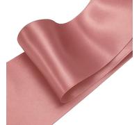 Fijikom Solid Color Rose Pink Ribbon-50mm X 5.5 Meter.Satin Ribbons for Crafting and Party Decorations.Wedding Car Ribbons.Perfect Ribbons for Gift Wrapping,Sewing, DIY and More.