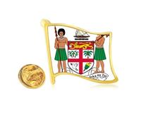 Fijil Oceania National Emblem Golden Metal Flag Lapel Pin Badge