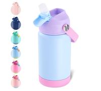 Fijinhom Kids Water Bottle, 360ml/12oz, Stainless Steel Insulated Water Bottle with Straw, Vacuum Leakproof, Kids Water Bottles for School Boys Girls, Keep Drinks Hot Cold,BPA Free,Dreamy Blue