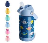 Fijinhom Kids Water Bottle, 360ml/12oz, Stainless Steel Insulated Water Bottle with Straw, Vacuum Leakproof, Kids Water Bottles for School Boys Girls, Keep Drinks Hot Cold,BPA Free,Planet