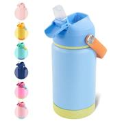 Fijinhom Kids Water Bottle, 360ml/12oz, Stainless Steel Insulated Water Bottle with Straw, Vacuum Leakproof, Kids Water Bottles for School Boys Girls, Keep Drinks Hot Cold,BPA Free,Sky