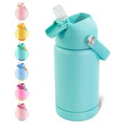 Fijinhom Kids Water Bottle, 360ml/12oz, Stainless Steel Insulated Water Bottle with Straw, Vacuum Leakproof, Kids Water Bottles for School Boys Girls, BPA Free,Green