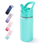 Fijinhom Kids Water Bottle for School, 360ml/12oz, Toddler Water Bottles with Straws, Stainless Steel Vacuum Insulated Water Bottles for Boys&Girls, Leak-Proof, BPA-Free,Green