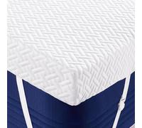 Fijinhom Memory Foam Mattress Topper Kingsize Bed, 3 Inch Thickness Mattress Toppers King,Cooling Bed Topper with Breathable & Washable Cover (King-150x200cm)