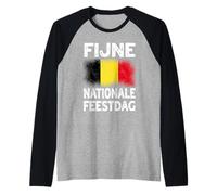 Fijne Nationale Feestdag Belgian National Day Design Raglan Baseball Tee