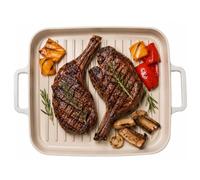 FIKA 11-Inch Ceramic Caoted BBQ Grill Pan with Handle, Nonstick Griddle Pan for Steak, Chicken, Fish & Vegetables, Induction Compatible, Oven & Dishwasher Safe, Made in Korea