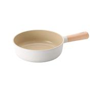 FIKA 7 inch Mini Stir Fry Wok with Wooden Handle, Induction Compatible Cookware for All Stovetops, Kitchen Essential Ceramic Coating Skillet, Healthy Cooking Omelet Frying Pan, Made in Korea (18cm)