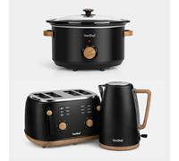 Fika Black 3.5L Slow Cooker, Kettle & Toaster Set