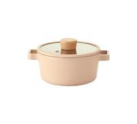 FIKA Kitchen 1.3QT Mini Stockpot with Lid, Healthy Cooking Nonstick Ceramic Coating Petit Stew Soup Pot, Induction Compatible Cookware, Made in Korea (6.3" / 16cm)