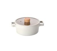Fika NEOFLAM Mini Petit Pot for Stovetops and Induction | Wood knob and Glass Lid | Made in Korea (7 inch / 1.6qt)