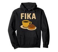 Fika Swedish Tradition Coffee And Cinnamon Bun Pullover Hoodie