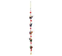 FIKIMOS Door Hanging Decorative Five Hand Painted Elephant Stringed with Beads and small Bell Together