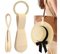 Fikoksol Magnetic Hat Clip for Travel on Bag, Light Khaki Silicone Hat Clip Magnet Hat Holder Hat Hook for Bag Tote Luggage, Beach Straw Hat Carry Clip, Vacation Traveling Essentials Accessory