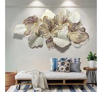 fikujap 3D metal wall decoration sculpture, leaves shape background wall living room decoration modern iron art decoration wall holding for every living room office bedroom,C
