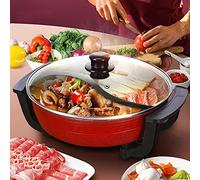 fikujap Electric Hot Pot pot, shabu shabu pot, 1300W 6L / 38 cm Ø electrical stove for 3-10 person, electro hot pot