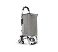 fikujap Folding Shopping Trolley on 6 Wheels, 36L Stair Climbing Folding Shopping Cart,Aluminium Lightweight Shopping Cart with Detachable Oxford bag, for Grocerie,A