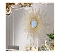 fikujap Gold Sunburst Wall Mirror for Living Room - Large Round Modern Decorative Mirror for Bedrooms, Bathrooms & Closets - Stylish Hanging Mirror Décor,80CM