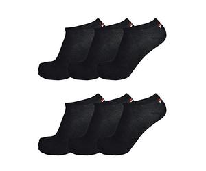 Fila 3 Pairs of Unisex Invisible Trainer Socks Sizes 2-13, Various Colours. - Black - 6-8