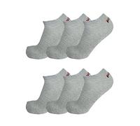 Fila 3 Pairs of Unisex Invisible Trainer Socks Sizes 2-13, Various Colours. - Grey - 6-8