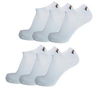 Fila 3 Pairs of Unisex Invisible Trainer Socks Sizes 2-13, Various Colours. - White - 3-5